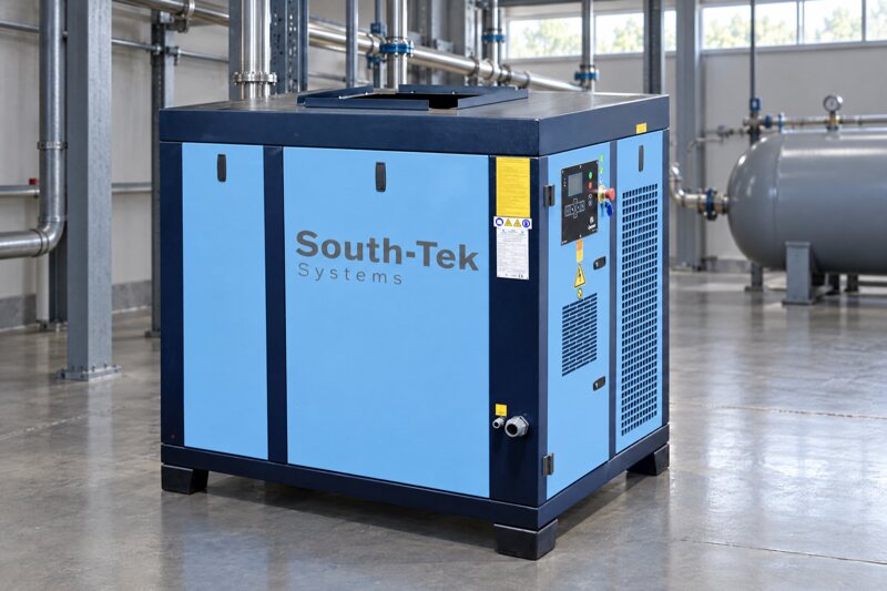 South-Tek STSP Series rotary screw compressor in a plant room
